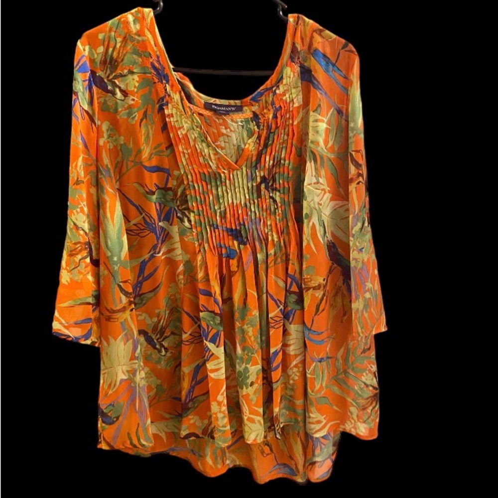 Beautiful orange thin shirt with multiple colors